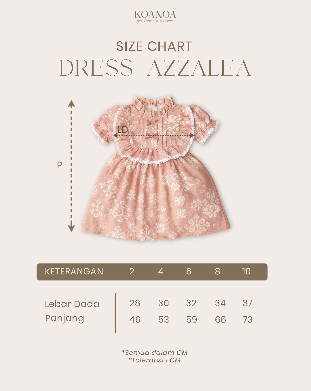 Dress Azzalea Sand | Dress Anak Perempuan Usia 2 - 10 Tahun